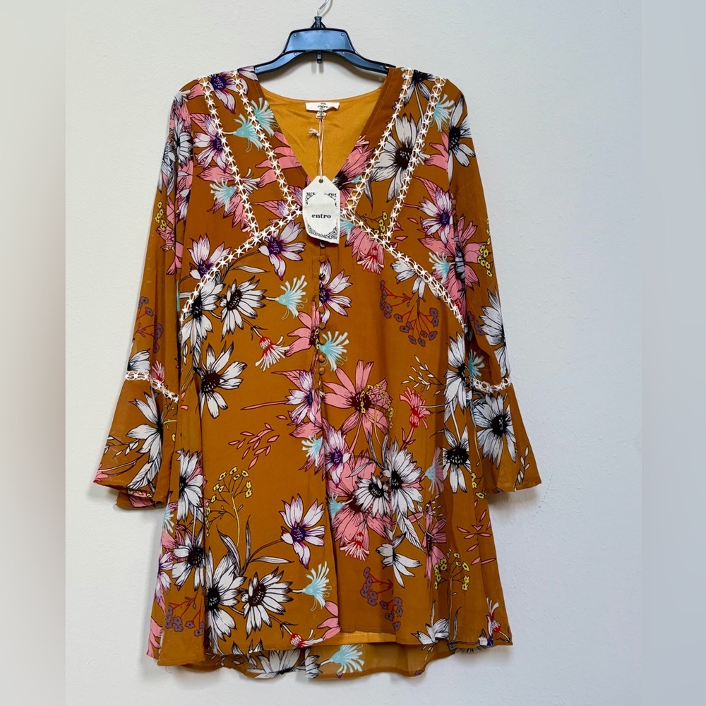 Entro Mustard Yellow Dress NWT